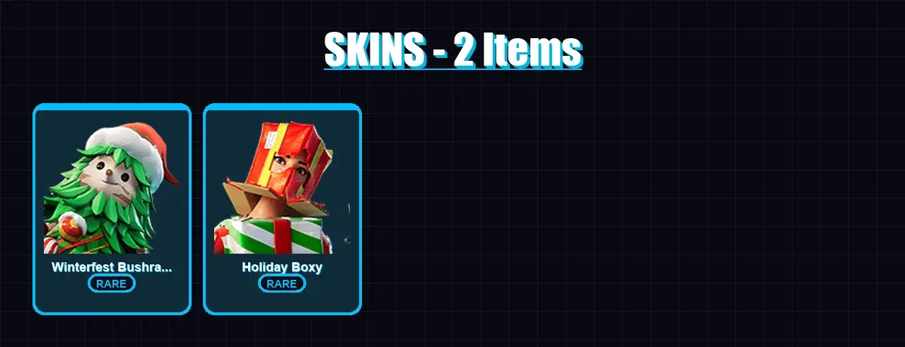 [PC/XBOX/PSN] | Winterfest Bushranger | Holiday Boxy | 2 skin | 2 pickaxe | 1 emote | 5 glider | Lv13 — main preview