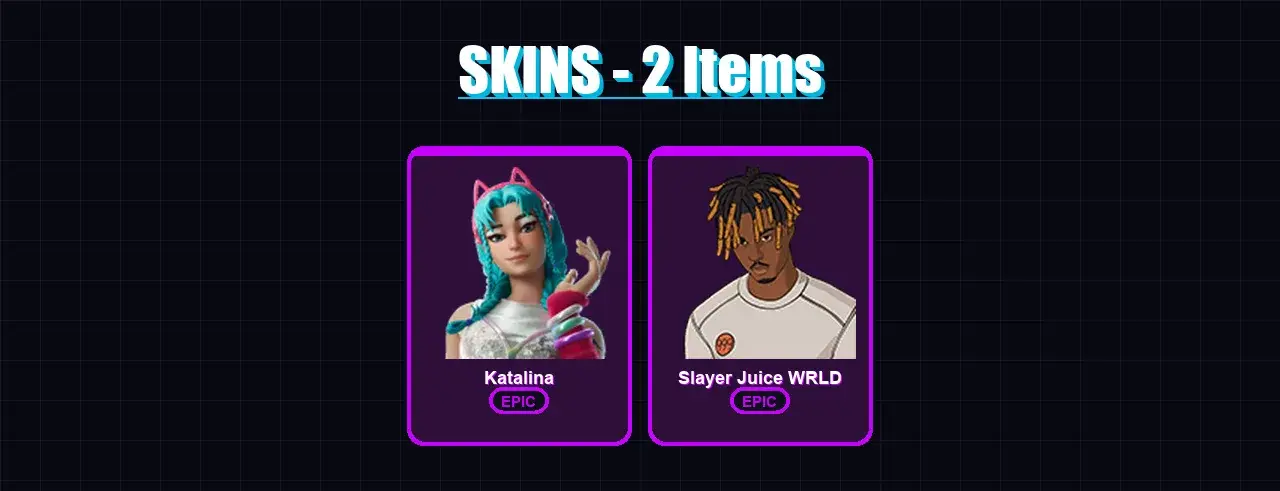 [PC/XBOX/PSN] | Katalina | Slayer Juice WRLD | 2 skin | 4 pickaxe | 3 emote | 1 glider | Lv36 — main preview