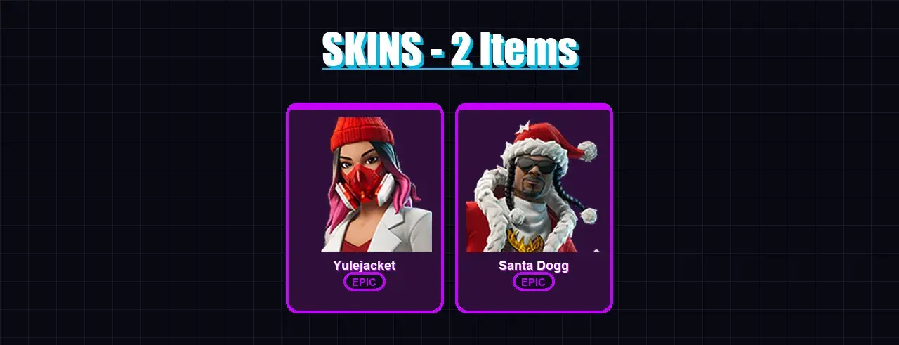 [PC/XBOX] | Yulejacket | Santa Dogg | 2 skin | 7 pickaxe | 2 emote | 3 glider | Lv28 — anteprima principale
