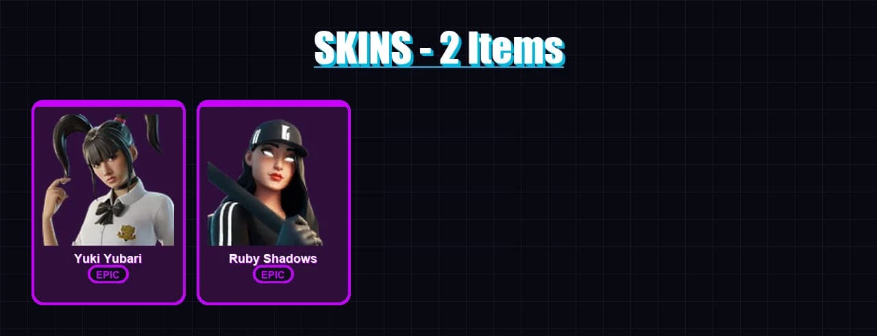 [PS4/PS5/XBOX/PC] | Yuki Yubari | Ruby Shadows | 2 skin | 9 pickaxe | 8 emote | 11 glider | Lv135 — main preview