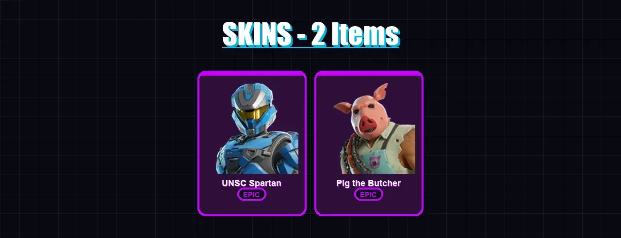 [PC/XBOX/PSN] | UNSC Spartan | Pig the Butcher | 2 skin | 15 pickaxe | 7 emote | 14 glider | Lv152 — vista previa principal
