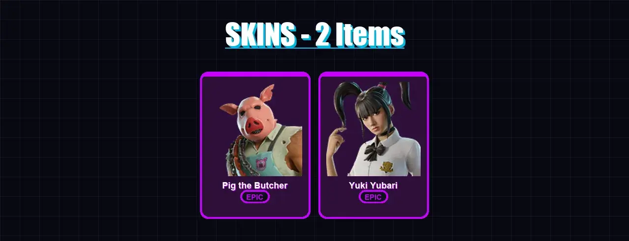 [SWITCH/XBOX/PSN/PC] | Pig the Butcher | Yuki Yubari | 2 skin | 20 pickaxe | 9 emote | 11 glider | Lv131 — main preview