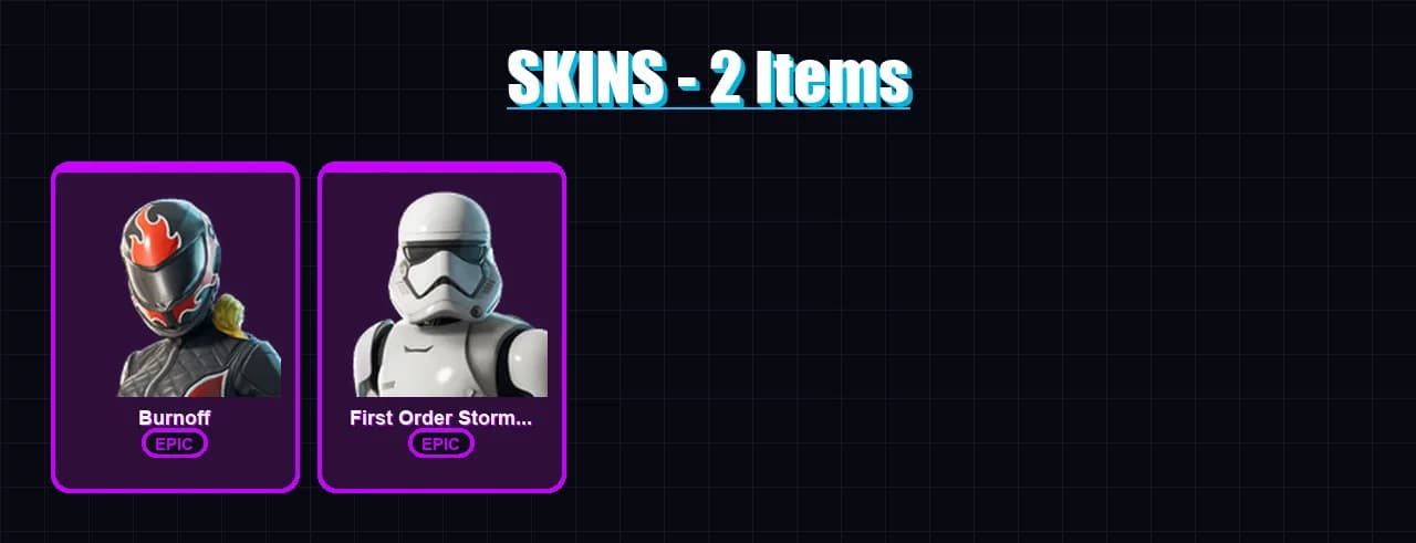 [PC/XBOX/PSN] | Burnoff | First Order Stormtrooper | 2 skin | 5 pickaxe | 1 emote | 2 glider | Lv20 — anteprima principale