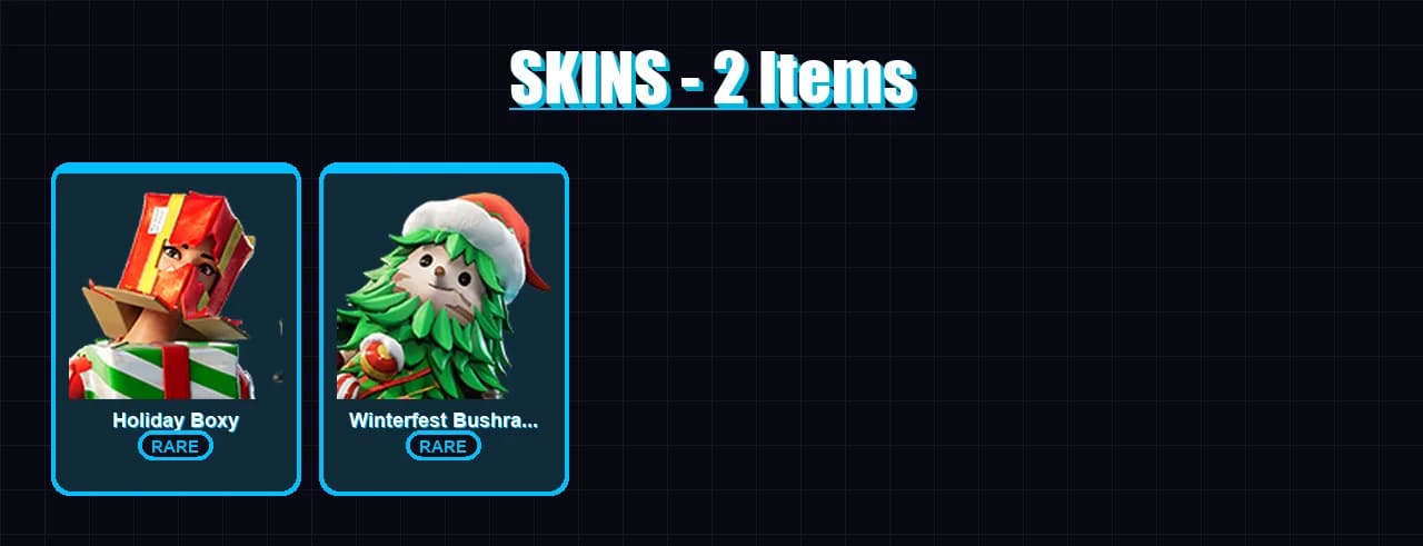 [PC/XBOX/PSN] | Holiday Boxy | Winterfest Bushranger | 2 skin | 2 pickaxe | 6 emote | 5 glider | Lv93 — pré-visualização principal