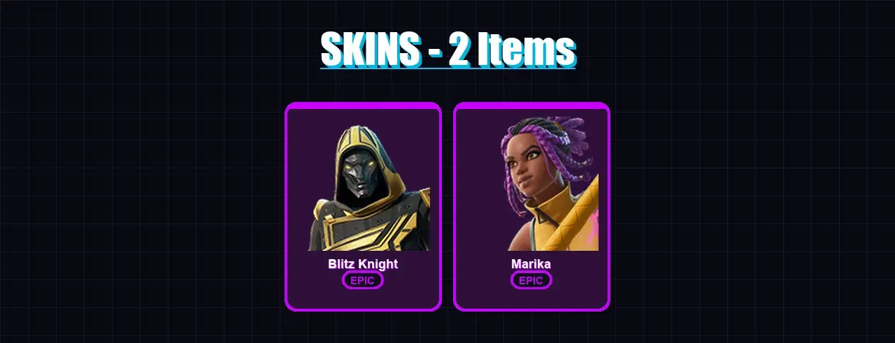 [PS4/PS5/XBOX/PC] | Blitz Knight | Marika | 2 skin | 22 pickaxe | 4 emote | 16 glider | Lv108 — メインプレビュー