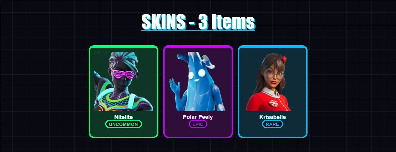 [PS4/PS5/XBOX/PC] | Nitelite | Polar Peely | Krisabelle | 3 skin | 14 pickaxe | 18 emote | 20 glider | Lv420 — main preview