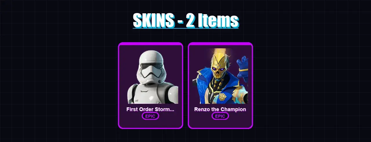 [PC/XBOX/PSN] | First Order Stormtrooper | Renzo the Champion | 2 skin | 19 pickaxe | 10 emote | 22 glider | Lv184 — main preview