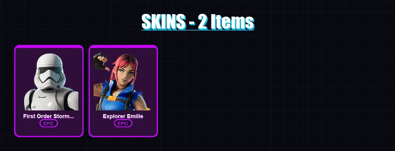 [PS4/PS5/XBOX/PC] | First Order Stormtrooper | Explorer Emilie | 2 skin | 4 pickaxe | 3 emote | 5 glider | Lv23 — Hauptvorschau