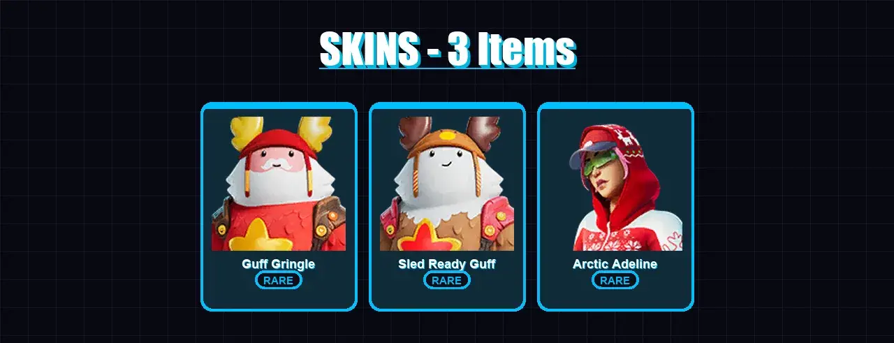 [PC/XBOX/PSN] | Guff Gringle | Sled Ready Guff | Arctic Adeline | 3 skin | 5 pickaxe | 6 emote | 8 glider | Lv99 — основное превью