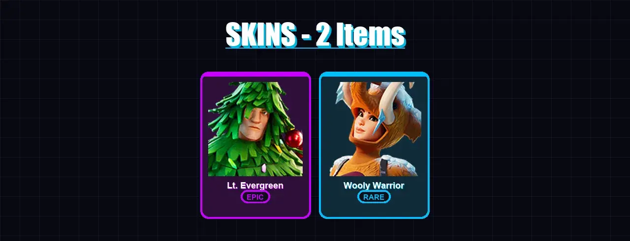[PC/XBOX/PSN] | Lt. Evergreen | Wooly Warrior | 2 skin | 4 pickaxe | 7 emote | 6 glider | Lv48 — aperçu principal