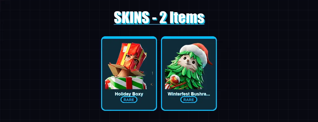 [PC/XBOX/PSN] | Holiday Boxy | Winterfest Bushranger | 2 skin | 1 pickaxe | 1 emote | 3 glider | Lv5 | #14519 — main preview
