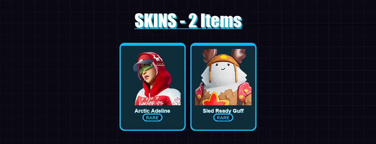 [PC/PSN] | Arctic Adeline | Sled Ready Guff | 2 skin | 4 pickaxe | 6 emote | 7 glider | Lv50 — aperçu principal