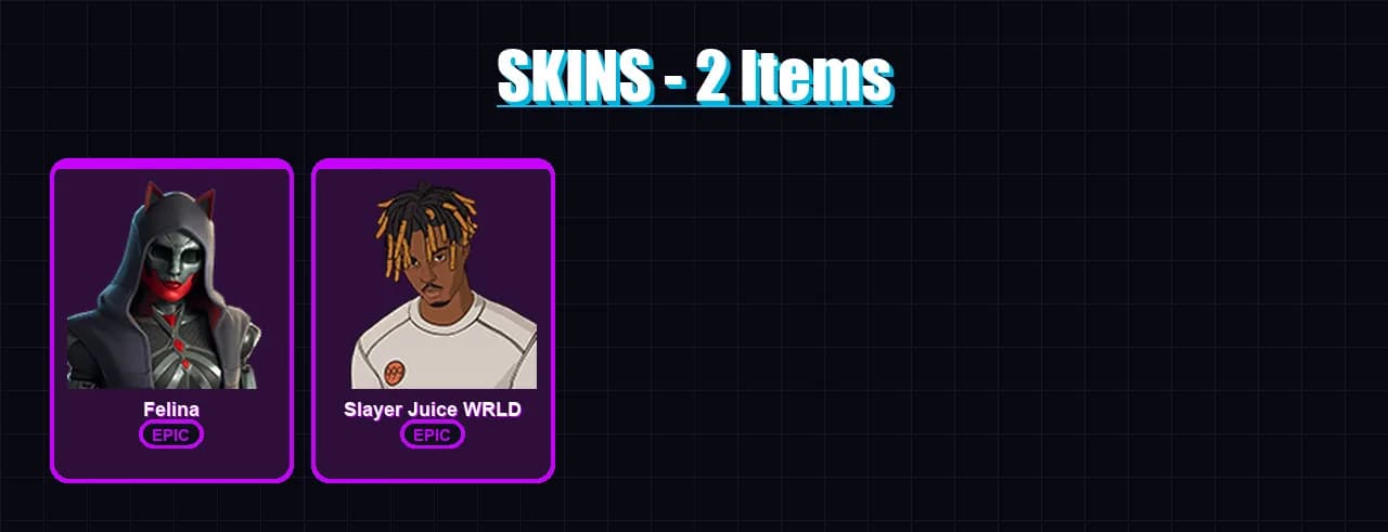 [PC/XBOX/PSN] | Felina | Slayer Juice WRLD | 2 skin | 20 pickaxe | 10 emote | 13 glider | Lv183 — anteprima principale