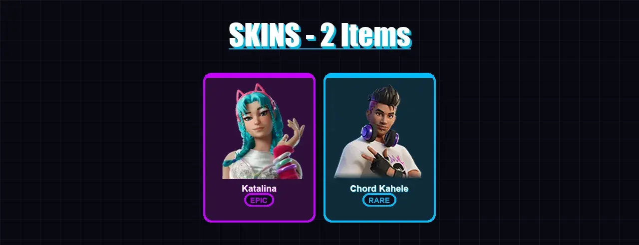 [PC/XBOX/PSN] | Katalina | Chord Kahele | 2 skin | 3 pickaxe | 2 emote | 5 glider | Lv41 — vista previa principal
