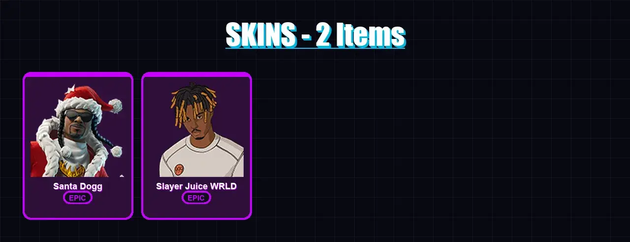 [PC/XBOX/PSN] | Santa Dogg | Slayer Juice WRLD | 2 skin | 17 pickaxe | 3 emote | 4 glider | Lv108 — Hauptvorschau