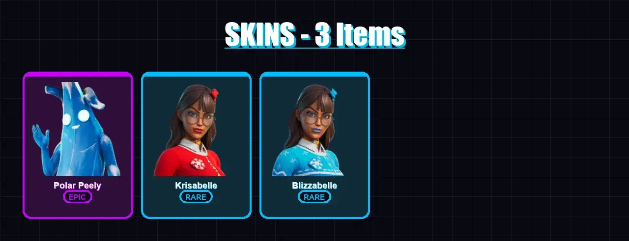 [PC/XBOX/PSN] | Polar Peely | Krisabelle | Blizzabelle | 3 skin | 8 pickaxe | 4 emote | 7 glider | Lv78 — main preview