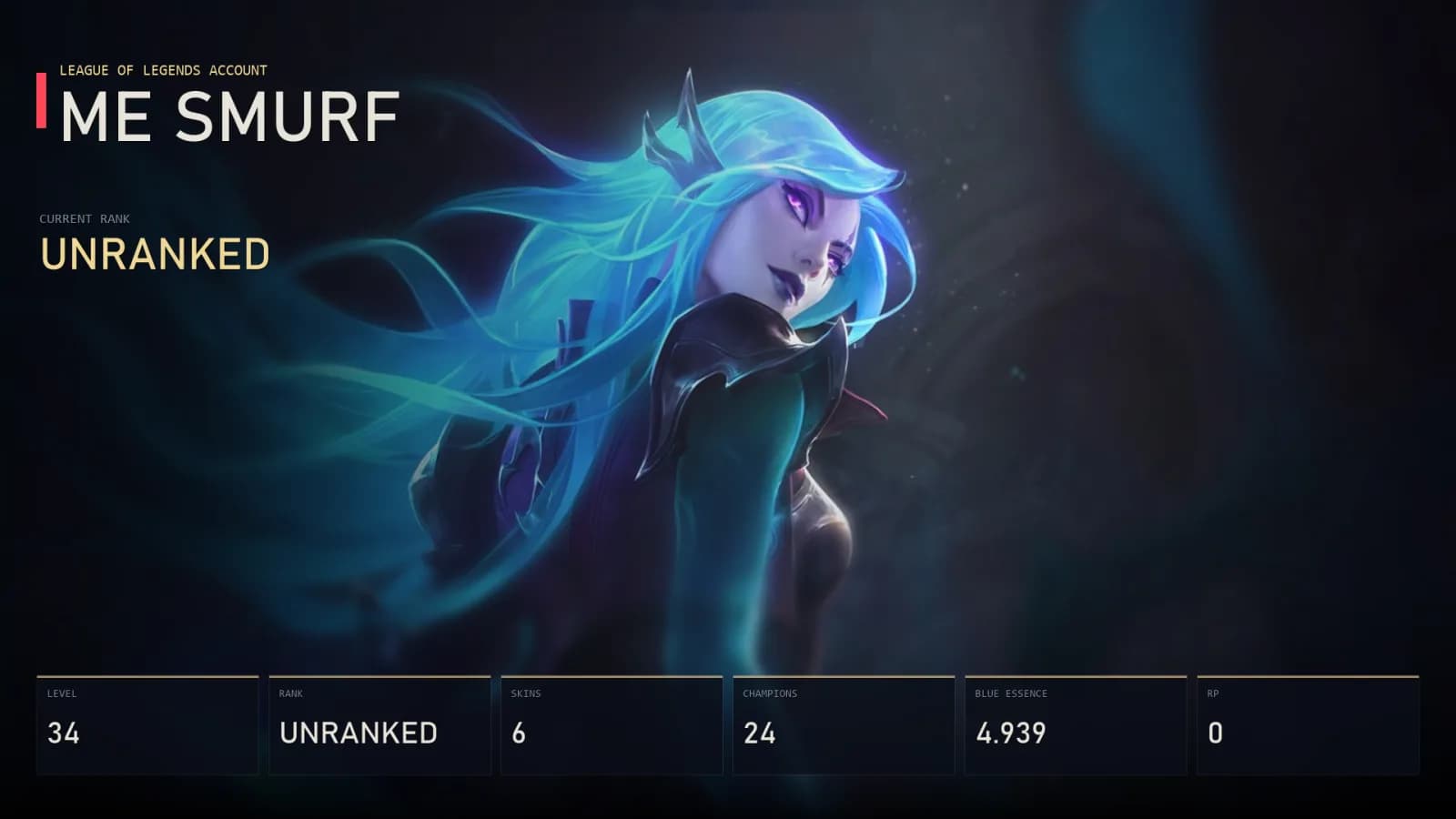 ME | Lv34 | Unranked | 6 Skin | 24 Champion — main preview