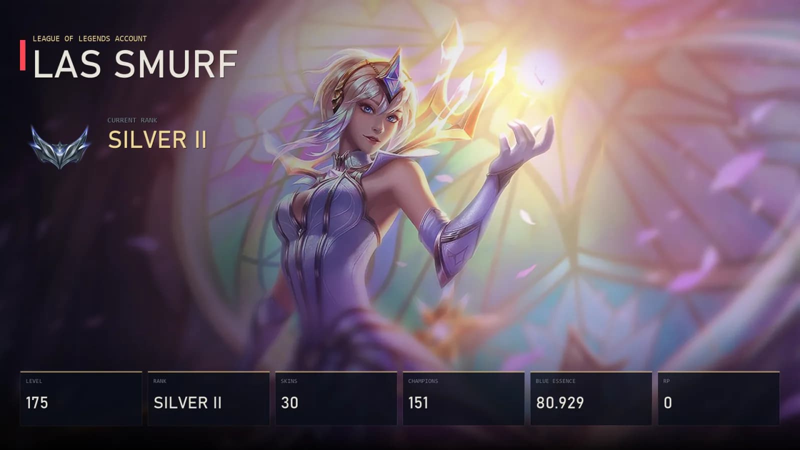 LAS | Lv175 | Silver II | 30 Skin | 151 Champion — main preview