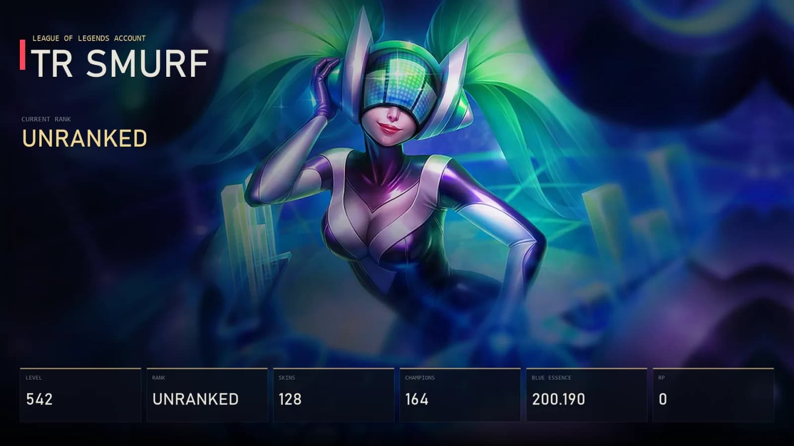 TR | Lv542 | Unranked | 128 Skin | 164 Champion — main preview