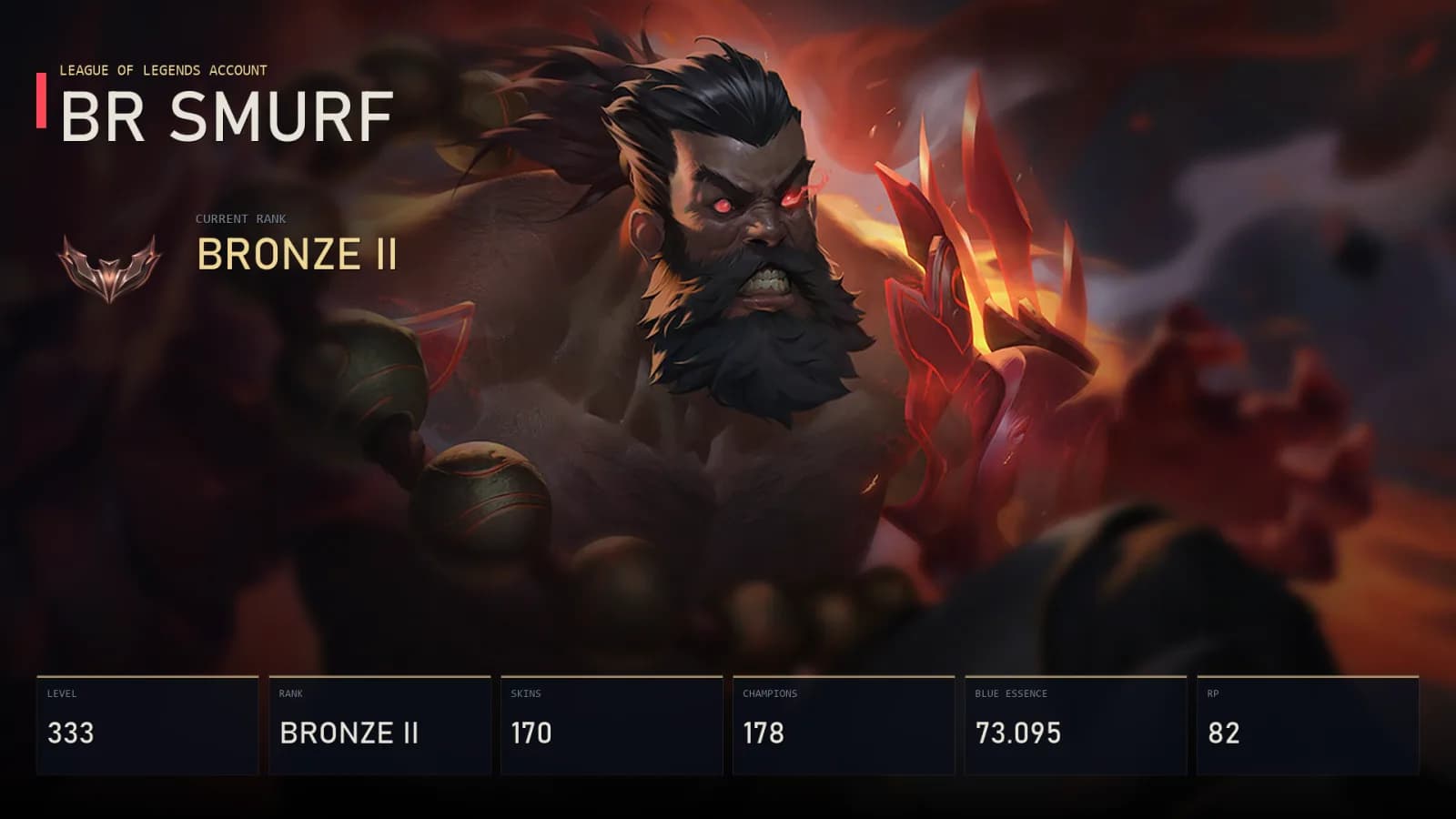 BR | Lv333 | Bronze II | 170 Skin | 178 Champion — main preview