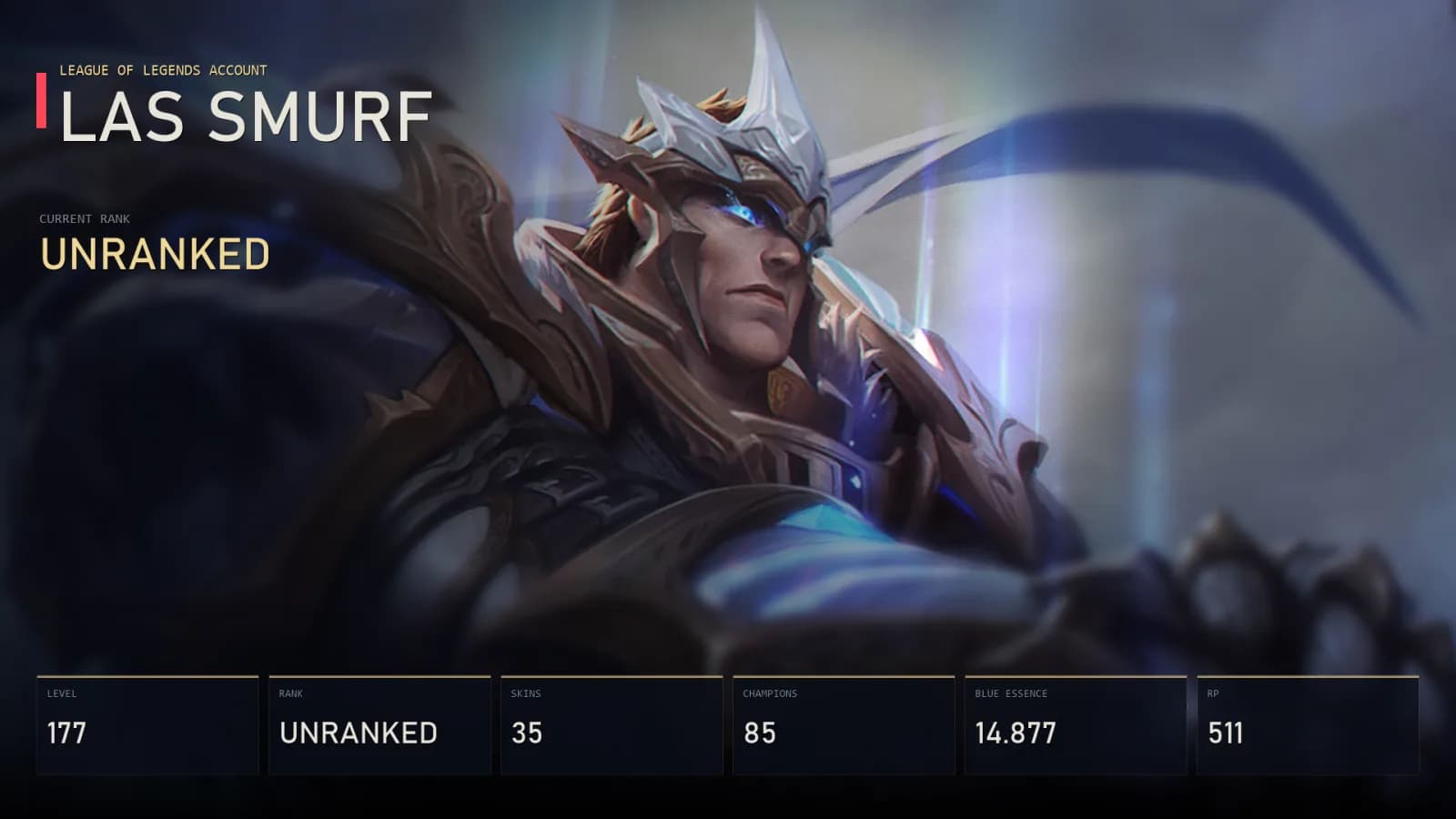 LAS | Lv177 | Unranked | 35 Skin | 85 Champion — المعاينة الرئيسية