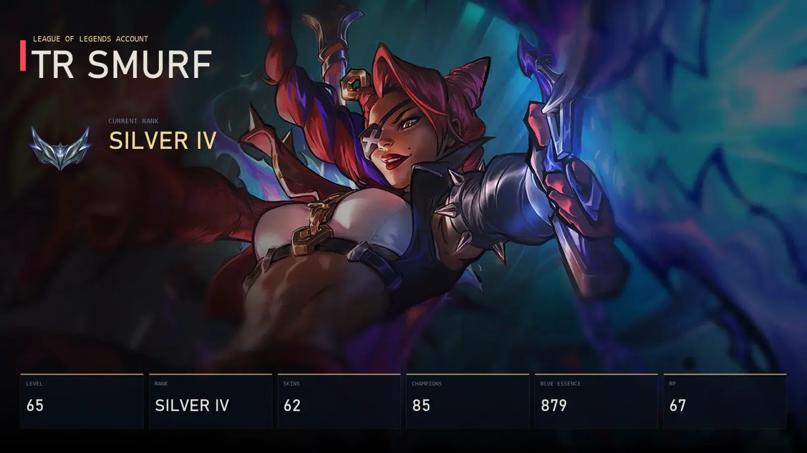 TR | Soul Fighter Samira | Nunu & Willump Bot | Battle Bunny Miss Fortune | Mecha Kingdoms Jax | Silver IV | 62 Skin | 85 Champion — المعاينة الرئيسية