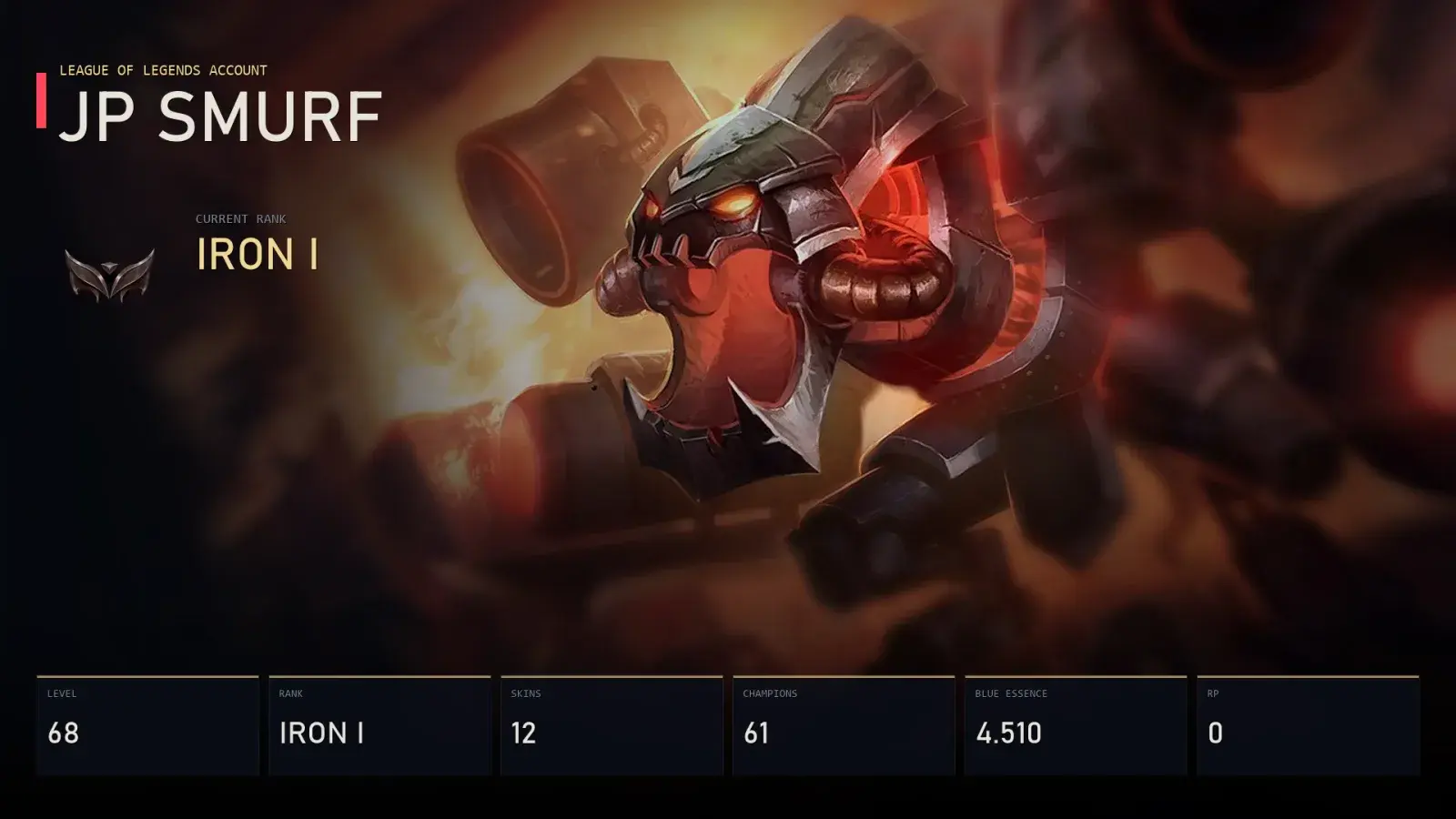 JP | Battlecast Prime Cho'Gath | Blackfrost Anivia | Dark Cosmic Lux | iG LeBlanc | Soulstealer Vladimir | Iron I | 12 Skin | 61 Champion — 메인 미리보기