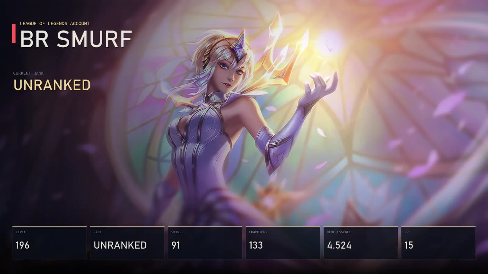 BR | Lv196 | Unranked | 91 Skin | 133 Champion — main preview