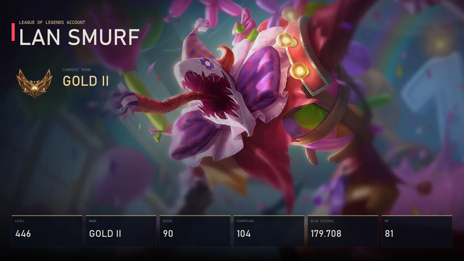 LAN | Surprise Party Fiddlesticks | PROJECT: Yi | Corporate Mundo | Space Groove Blitz & Crank | Empyrean Pyke | Gold II | 90 Skin | 104 Champion — основное превью