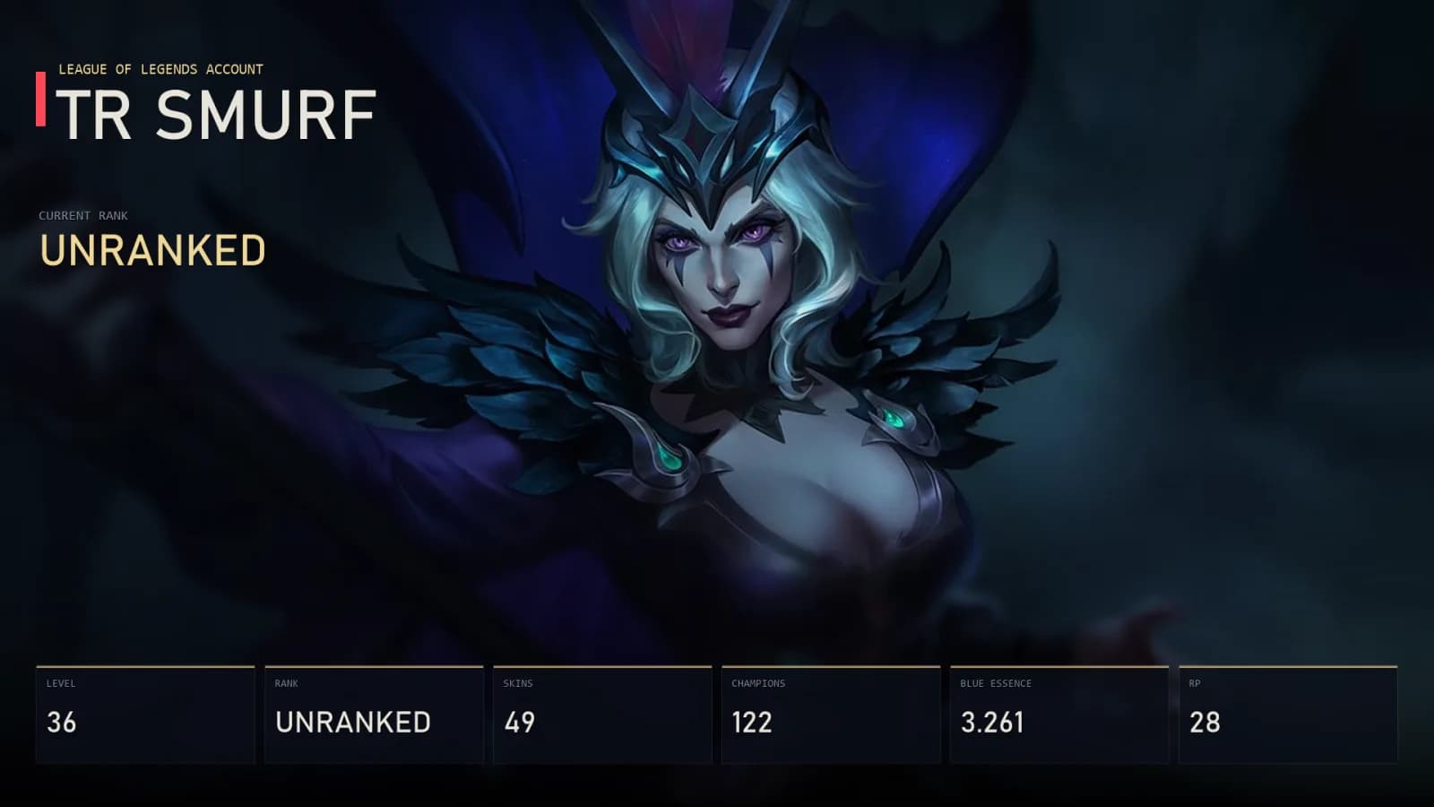 TR | Ravenborn LeBlanc | Underworld Wukong | Knockout Lee Sin | Dragonslayer Pantheon | PROJECT: Leona | Unranked | 49 Skin | 122 Champion — vista previa principal