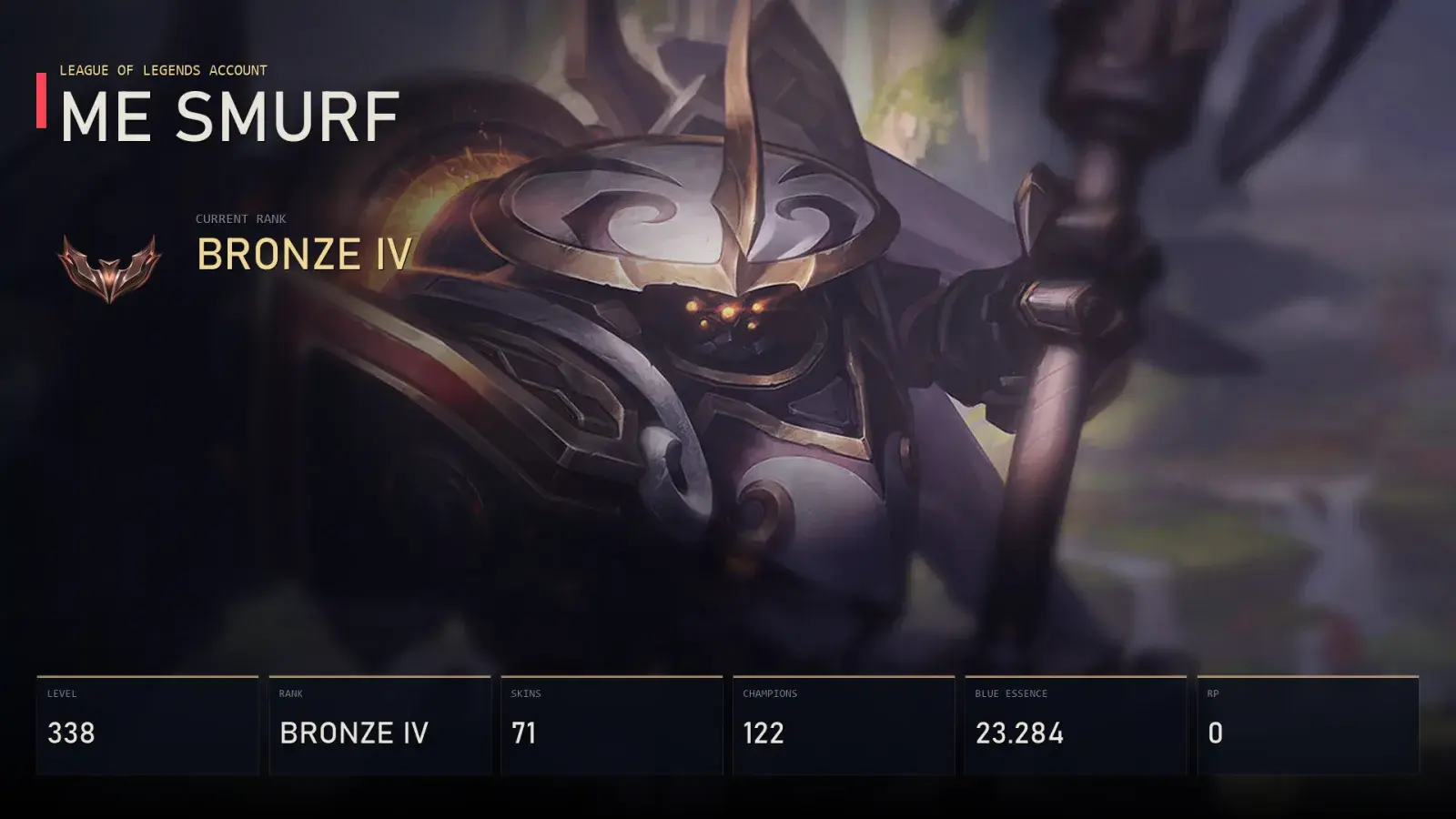 ME | Mecha Kingdoms Jax | Dawnbringer Riven | Primetime Draven | Dunkmaster Darius | True Damage Ekko | Bronze IV | 71 Skin | 122 Champion — anteprima principale
