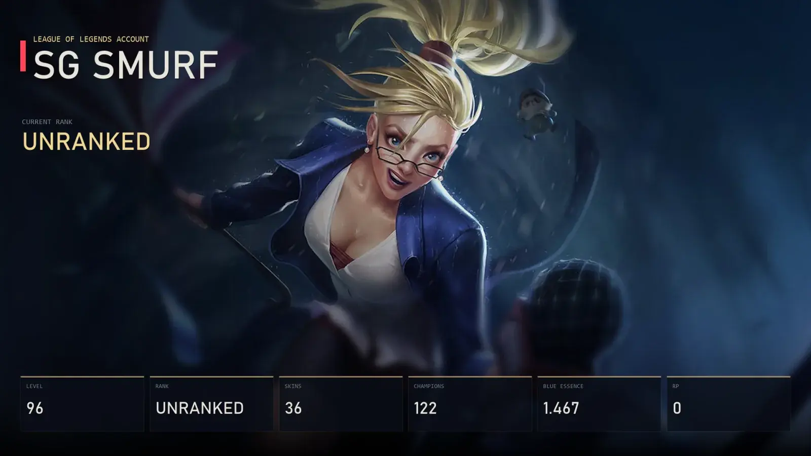 SG | Forecast Janna | True Damage Ekko | Ambitious Elf Jinx | Old God Nocturne | Dark Star Varus | Unranked | 36 Skin | 122 Champion — Hauptvorschau