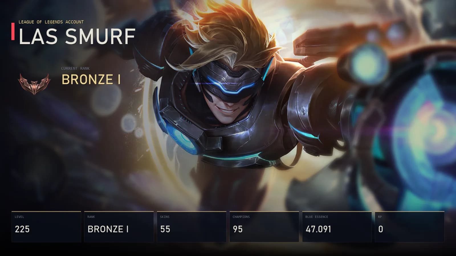 LAS | Lv225 | Bronze I | 55 Skin | 95 Champion — main preview