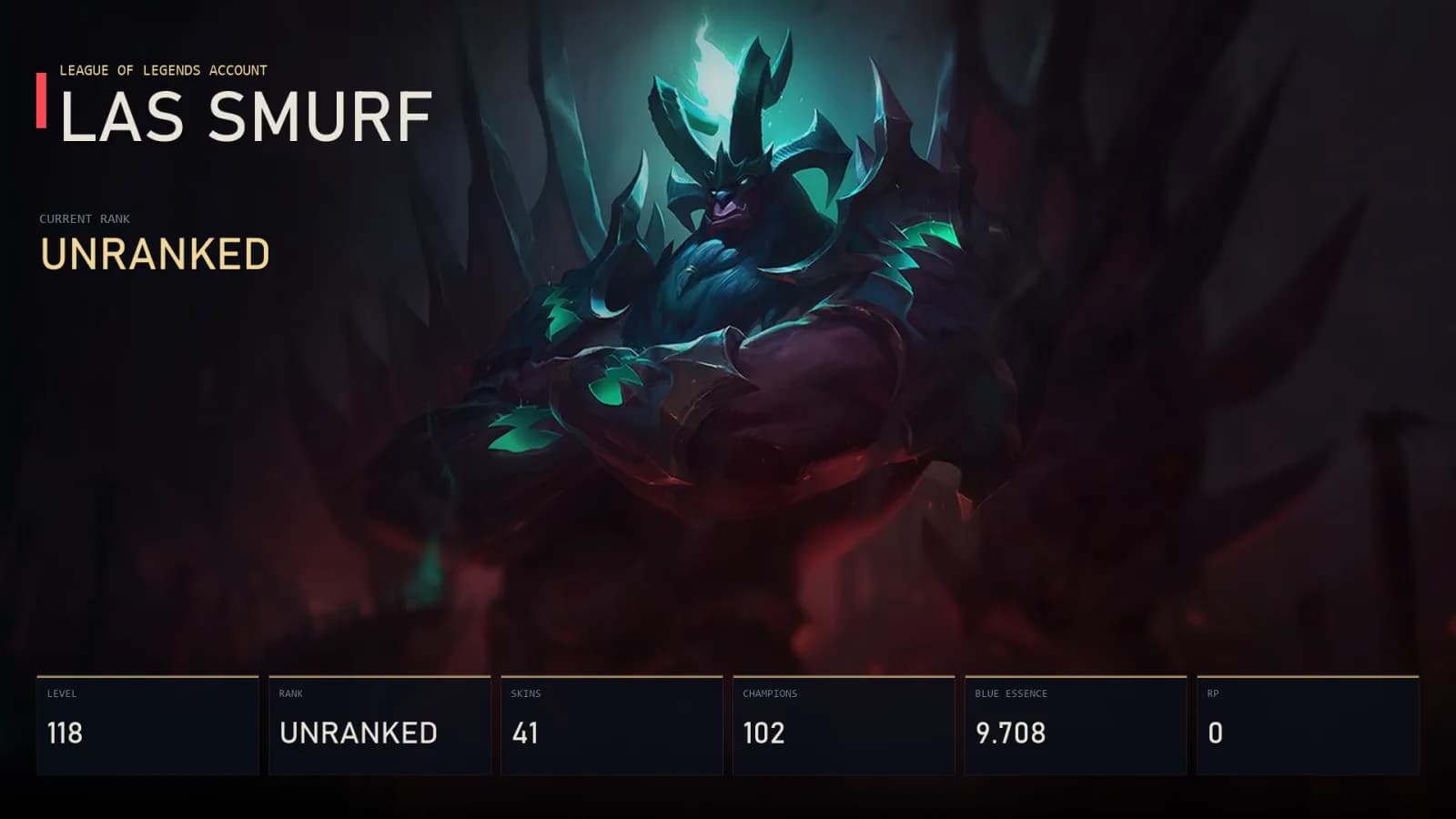LAS | Lv118 | Unranked | 41 Skin | 102 Champion — main preview