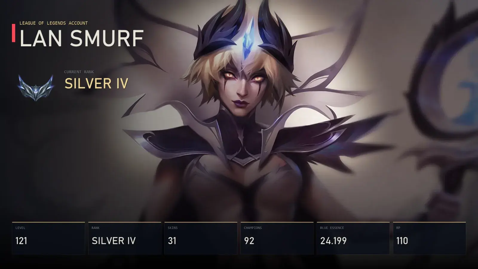 LAN | iG LeBlanc | Ice King Twitch | Lunar Beast Viego | Star Nemesis Fiddlesticks | Immortal Journey Kayle | Silver IV | 31 Skin | 92 Champion — aperçu principal