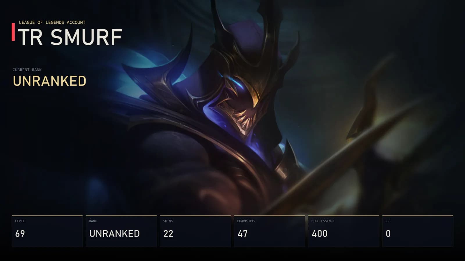 TR | Lv69 | Unranked | 22 Skin | 47 Champion — main preview