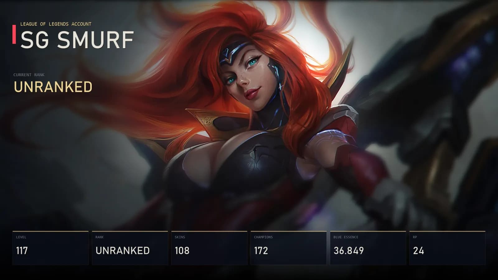SG | Lv117 | Unranked | 108 Skin | 172 Champion — main preview