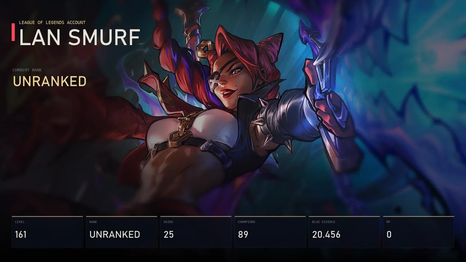 LAN | Lv161 | Unranked | 25 Skin | 89 Champion — main preview