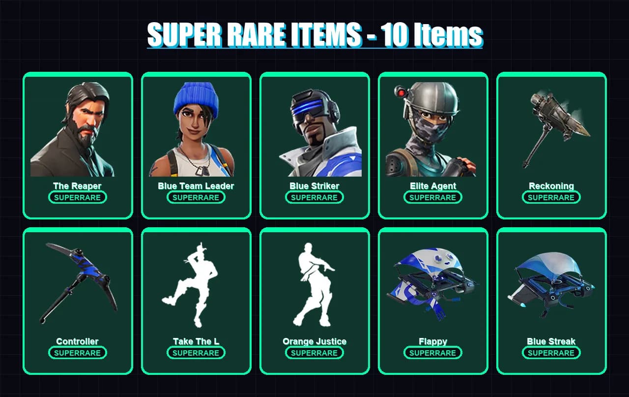 [PS4/PS5/XBOX/PC] | The Reaper | Blue Team Leader | Blue Striker | Elite Agent | Valor | 28 skin | 34 pickaxe | 24 emote | 29 glider | Lv533 — основное превью