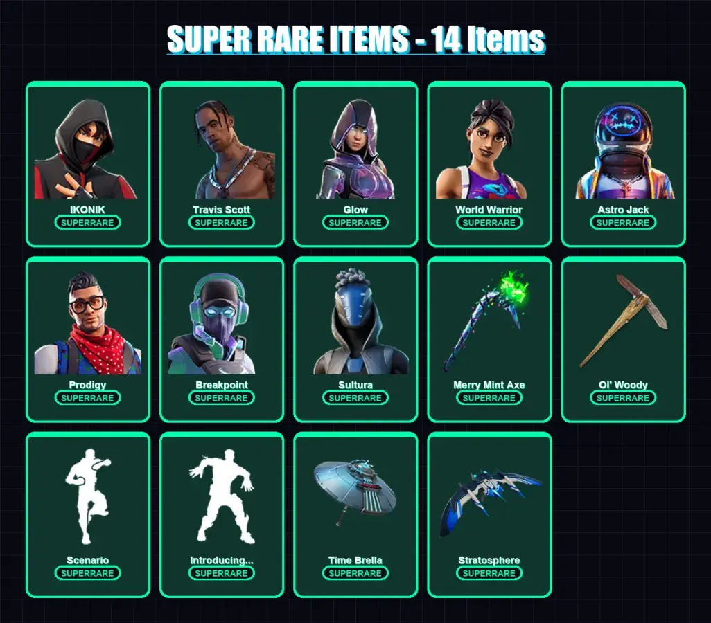 [PC/XBOX/PSN] | IKONIK | Travis Scott | Glow | World Warrior | Astro Jack | 187 skin | 151 pickaxe | 126 emote | 118 glider | Lv1834 — main preview