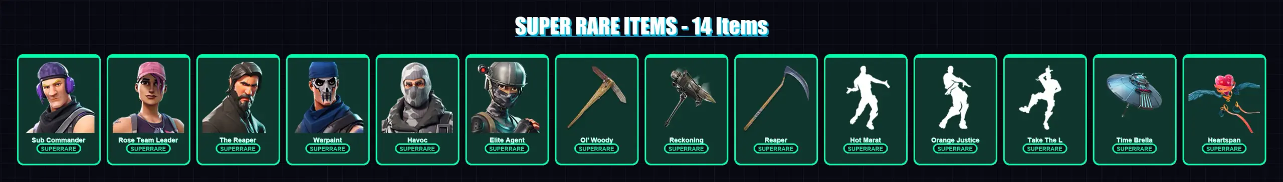 [PC/XBOX/PSN] | Sub Commander | Rose Team Leader | The Reaper | Warpaint | Havoc | 84 skin | 63 pickaxe | 71 emote | 62 glider | Lv833 — المعاينة الرئيسية