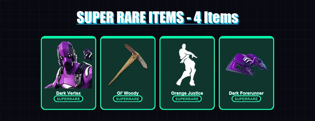 [PC/PSN] | Dark Vertex | Catalyst | Summit Striker | Lt. Evergreen | X-Lord | 6 skin | 12 pickaxe | 21 emote | 22 glider | Lv373 — メインプレビュー
