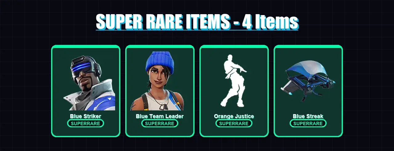 [PS4/PS5/XBOX/PC] | Blue Striker | Blue Team Leader | 2 skin | 1 pickaxe | 5 emote | 5 glider | Lv110 — المعاينة الرئيسية