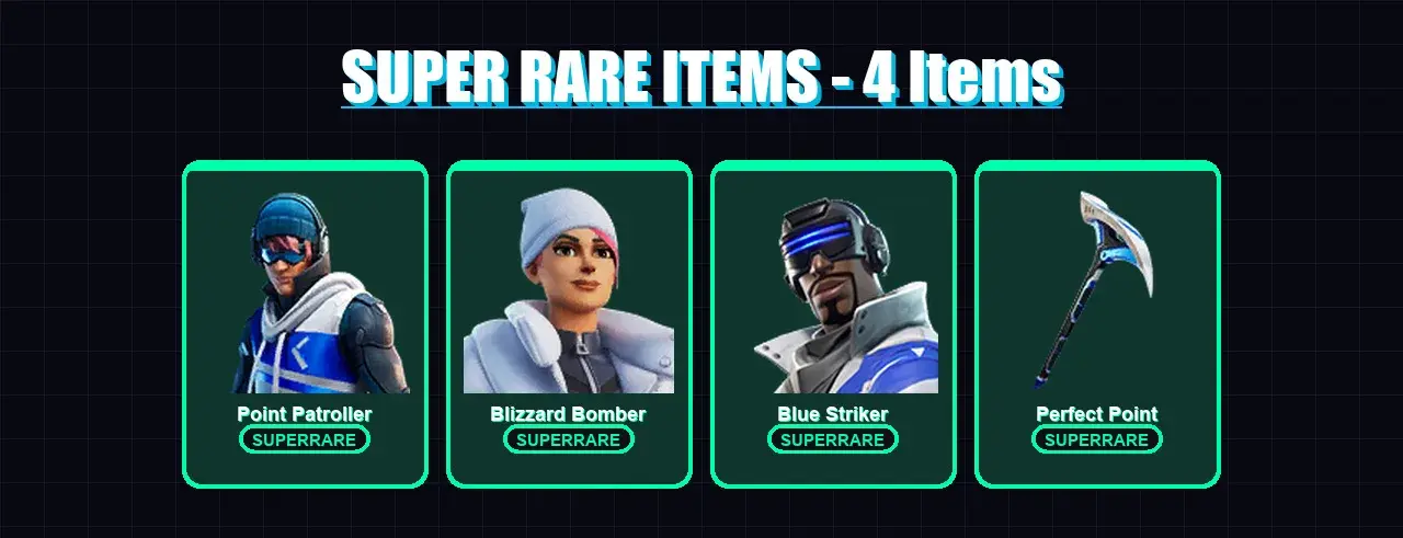 [PS4/PS5/PC] | Point Patroller | Blizzard Bomber | Blue Striker | 3 skin | 4 pickaxe | 2 emote | 2 glider | Lv21 — main preview