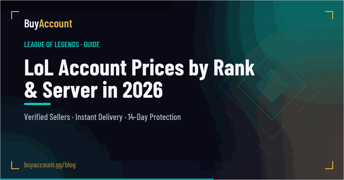 LoL Account Prices by Rank & Server in 2026