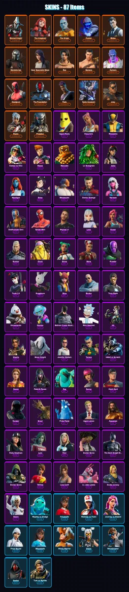 [PC/XBOX/PSN] | Eternal Knight | The Imagined | The Origin | Fusion | Midas | 87 skin | 92 pickaxe | 82 emote | 85 glider | Lv1468