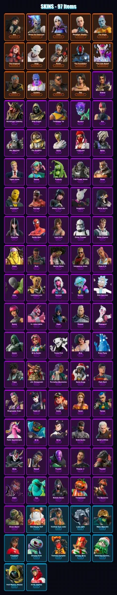 [PC/PSN] | Era | Renzo the Destroyer | Torin | Paradigm (Reality-659) | The Origin | 97 skin | 113 pickaxe | 69 emote | 100 glider | Lv1147 — Fortnite account