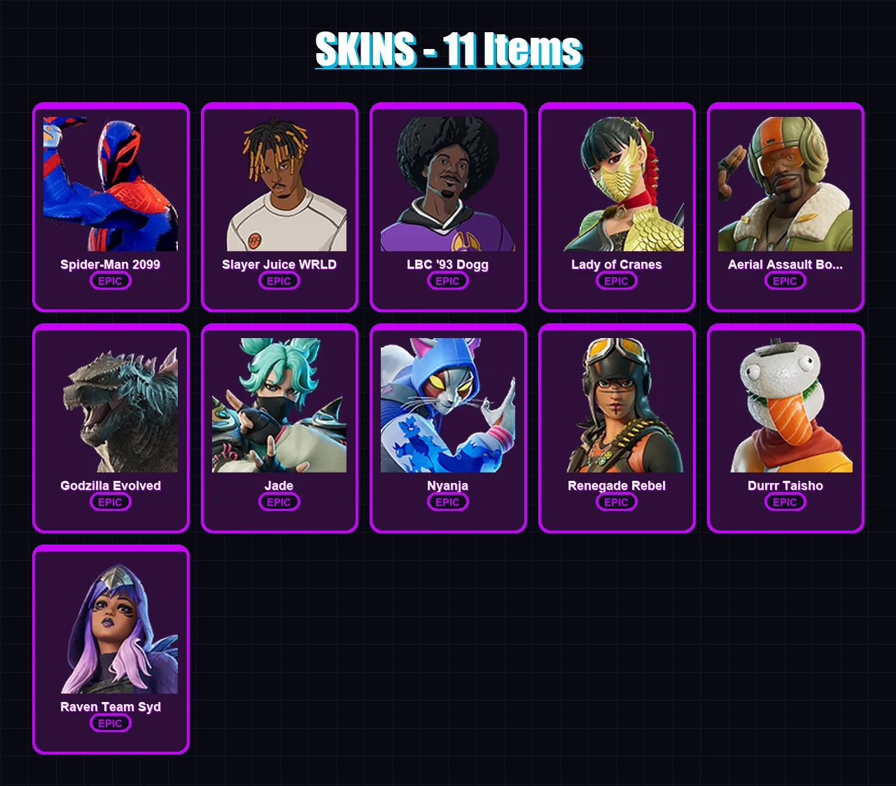 [PC/XBOX/PSN] | Spider-Man 2099 | Slayer Juice WRLD | LBC '93 Dogg | 11 skin | Lv207