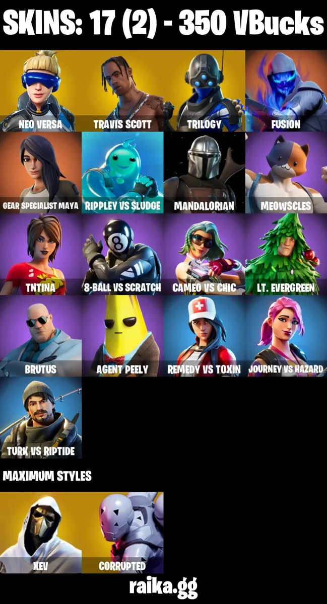 17 Skins Travis Scott Neo Versa — Fortnite account