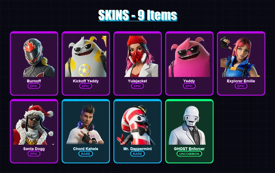 [PC/XBOX/PSN] | Burnoff | Kickoff Yeddy | Yulejacket | Yeddy | Explorer Emilie | 9 skin | 32 pickaxe | 11 emote | 25 glider | Lv280 — main preview